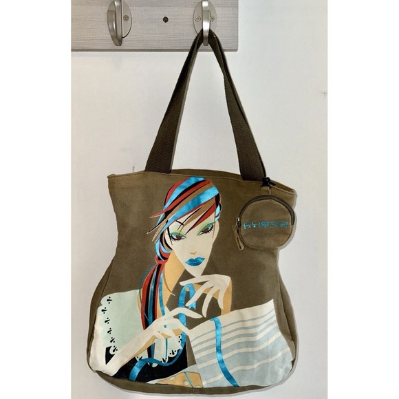 Custo Barcelona Handbags - Vintage Custo Barcelona Art Tote Bag Y2K 90's Graphic Canvas Illustrated Woman